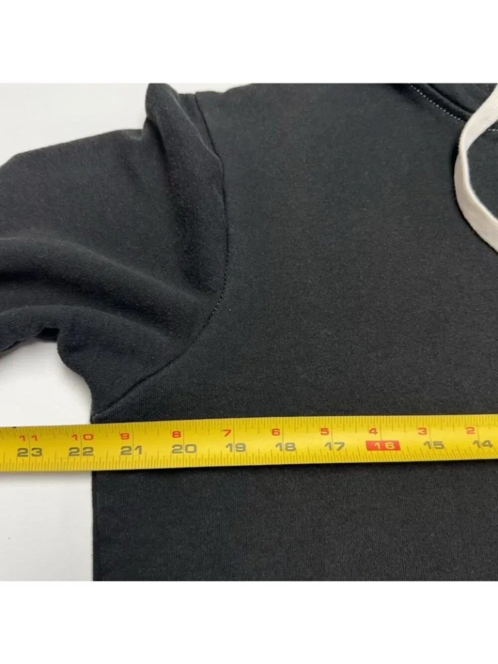 True Religion Black Zip Hoodie with Cream Drawcords